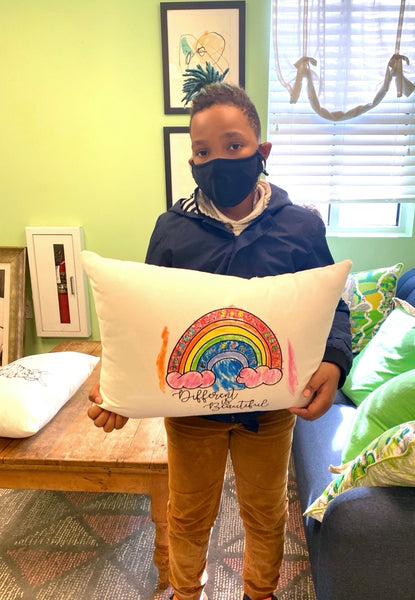 For A Cause Coloring Autism Rainbow Pillow