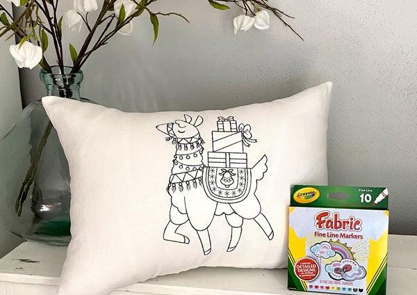 For A Cause Coloring Christmas Llama Pillow