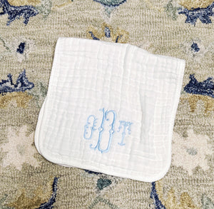 Katie Daugherty- White Muslin Burp Cloth