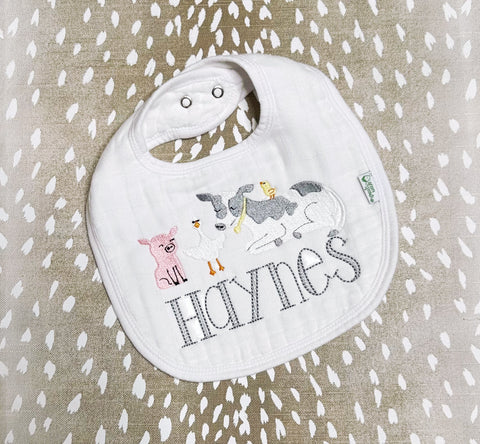 Hannah Hall- White Muslin Bib