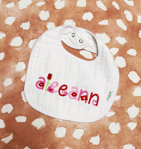 Halee Parham- White Muslin Bib