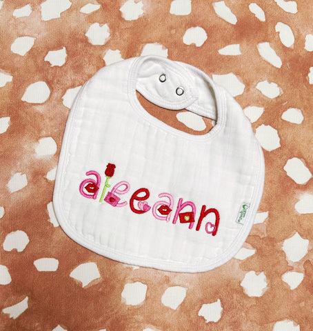 Halee Parham- White Muslin Bib