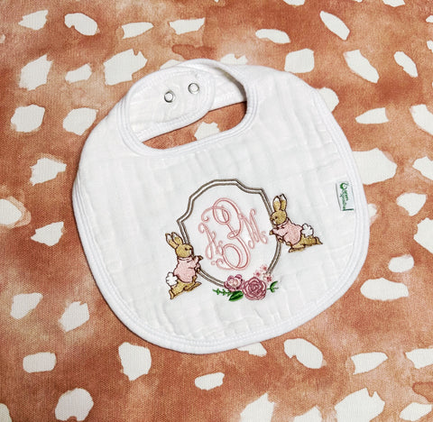 Halee Parham- White Muslin Bib