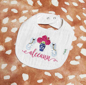 Halee Parham- White Muslin Bib