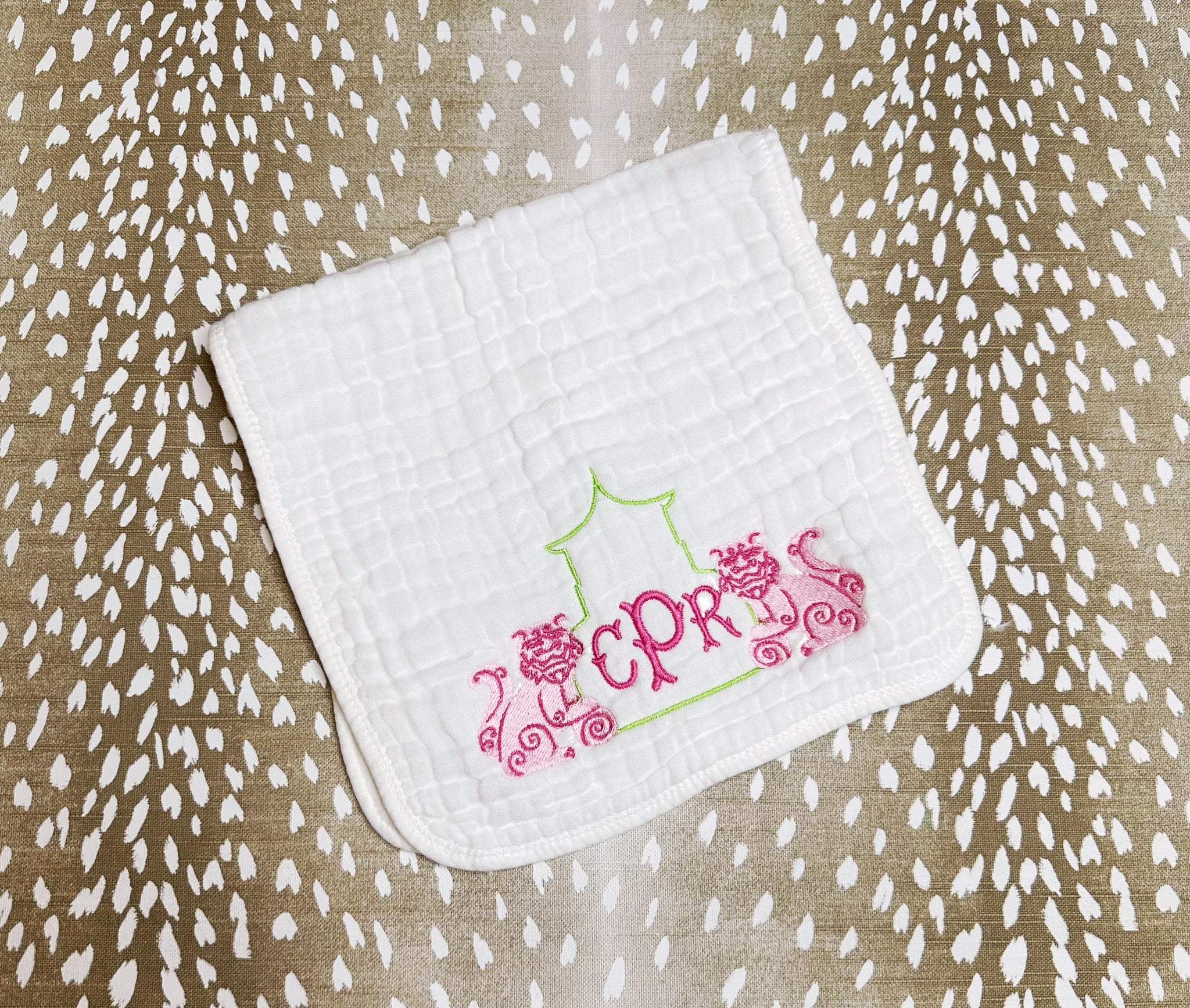 Caitlin Peterson- White Muslin Burp Cloth