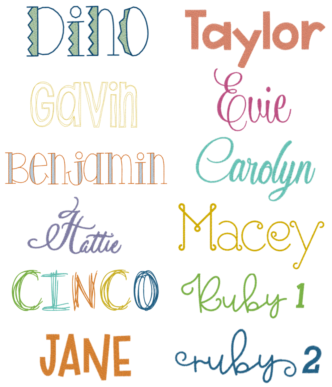 Custom Name- Font Selection – AHA Designs