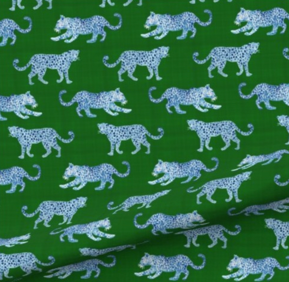 Blue & Green Jaguar Pillow
