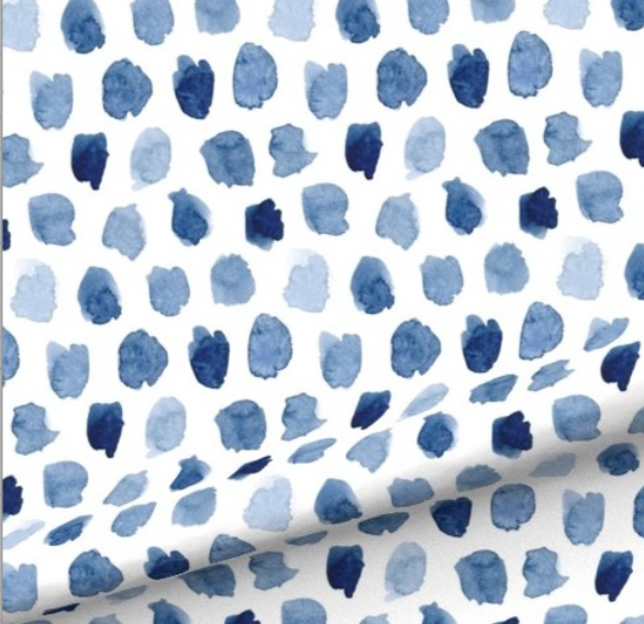 Blue Watercolor Dots Pillow