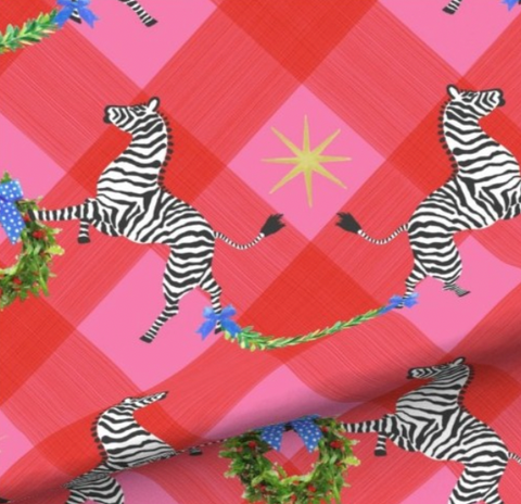 Holiday Zebra Pillow