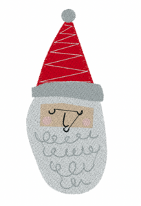 Doodle Santa - White Muslin