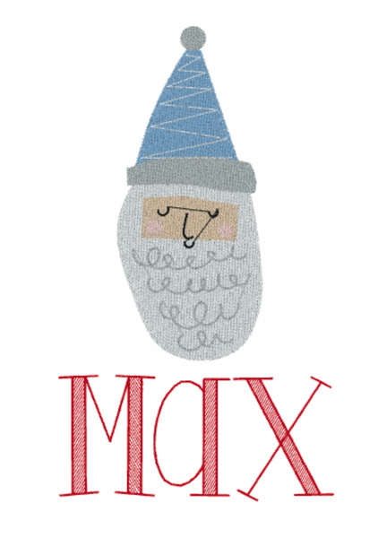 Doodle Santa - White Muslin