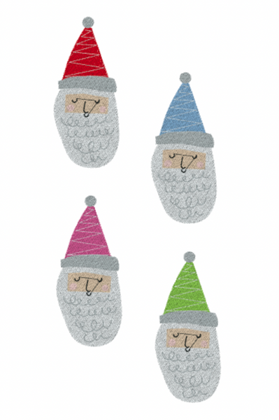 Doodle Santa - White Muslin