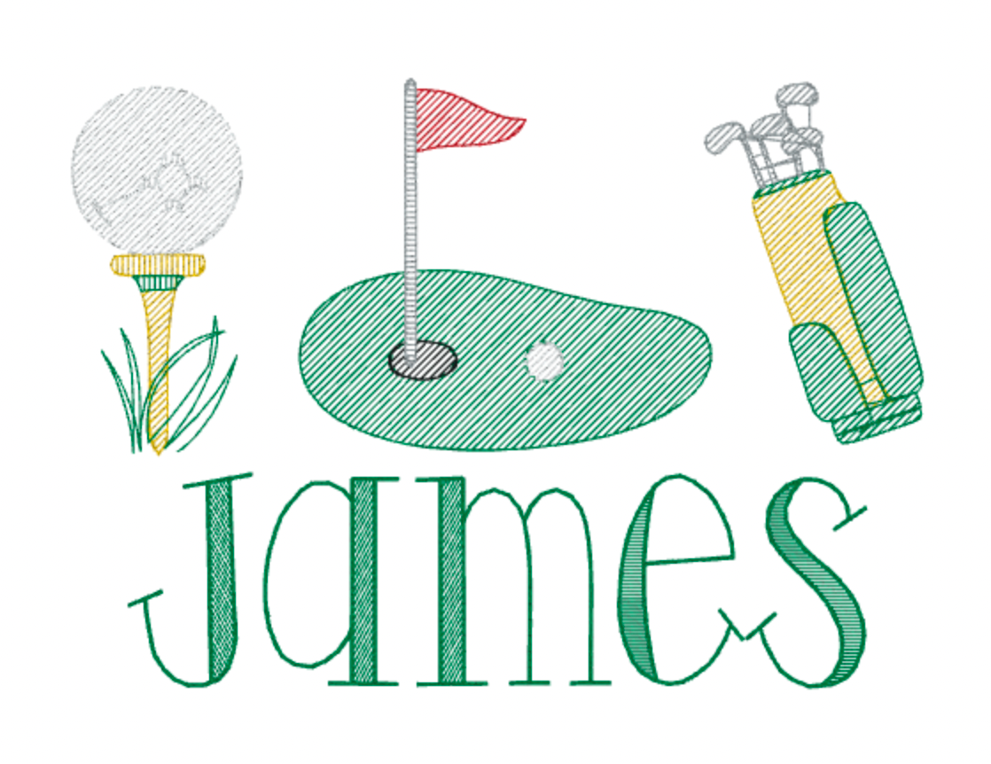 Masters Golf Design- White Muslin