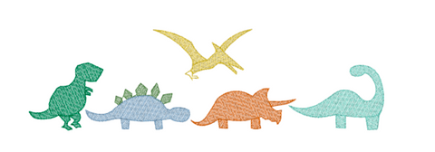 Dino Design- White Muslin