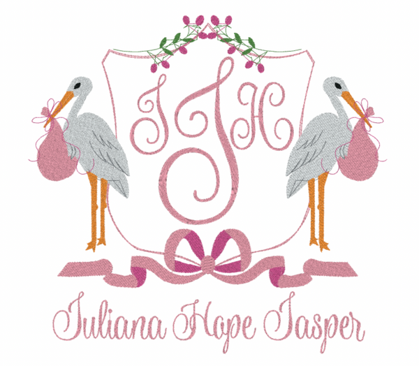 Baby Announcement Banner- Girl Stork