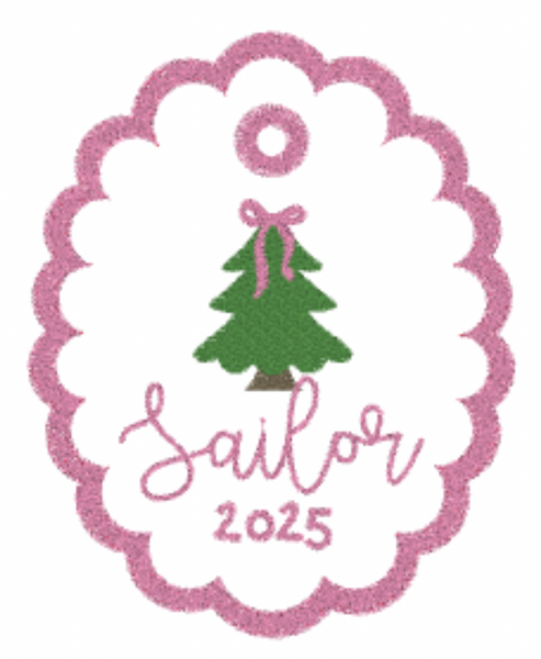 Christmas Tree with Bow Ornament