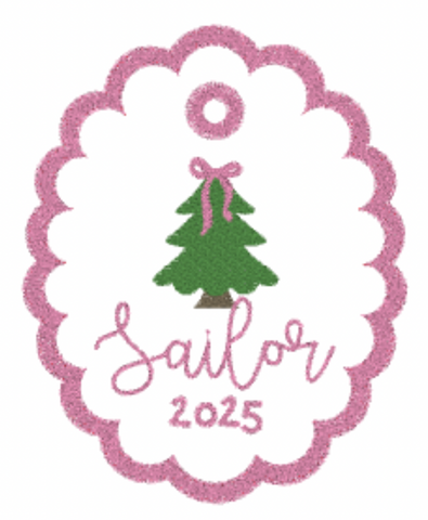 Christmas Tree with Bow Ornament