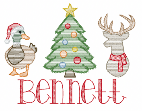 Christmas Wildlife - White Muslin