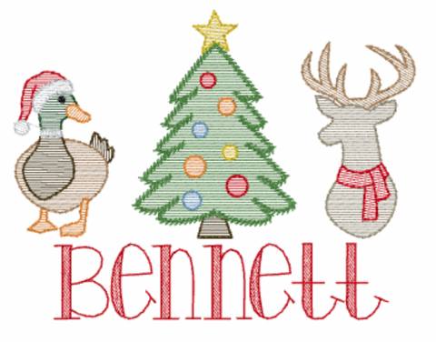 Christmas Wildlife - White Muslin