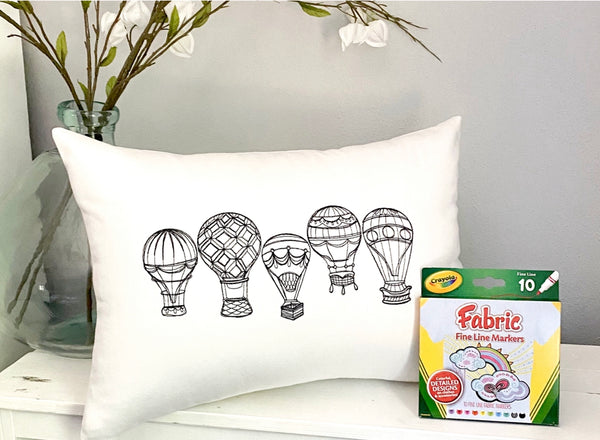 For A Cause Coloring Hot Air Balloon Pillow
