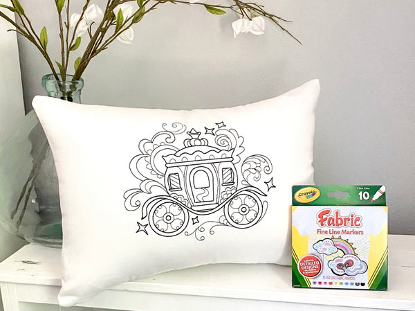 For A Cause Coloring Princess Carriage Pillow
