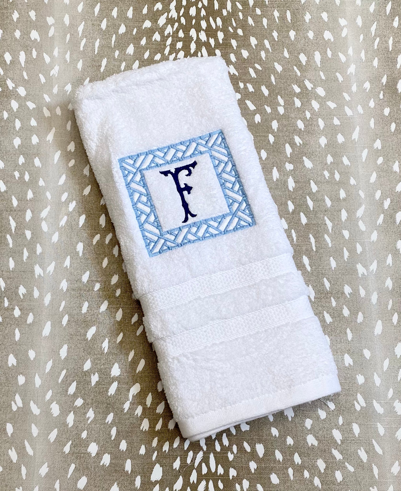 Grace Barbour- Hand Towel- Square Bamboo Frame