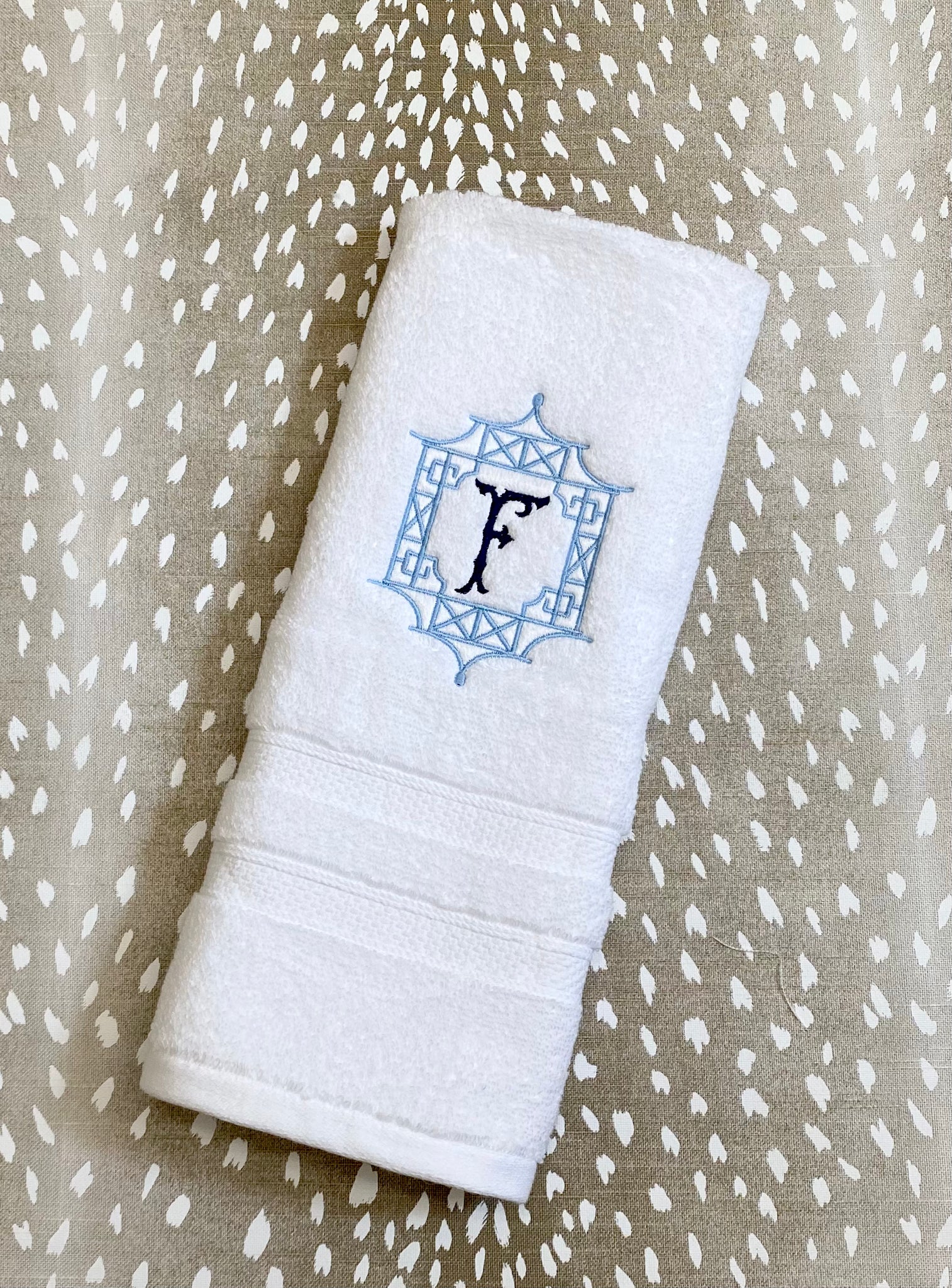 Grace Barbour- Hand Towel- Bamboo Pagoda Frame