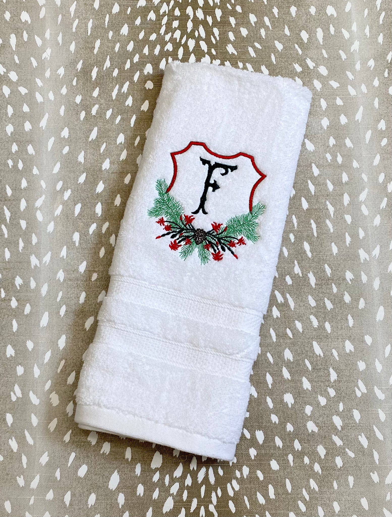 Grace Barbour- Hand Towel- Christmas Cactus Frame