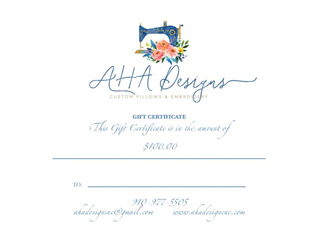 AHA Designs Gift Card