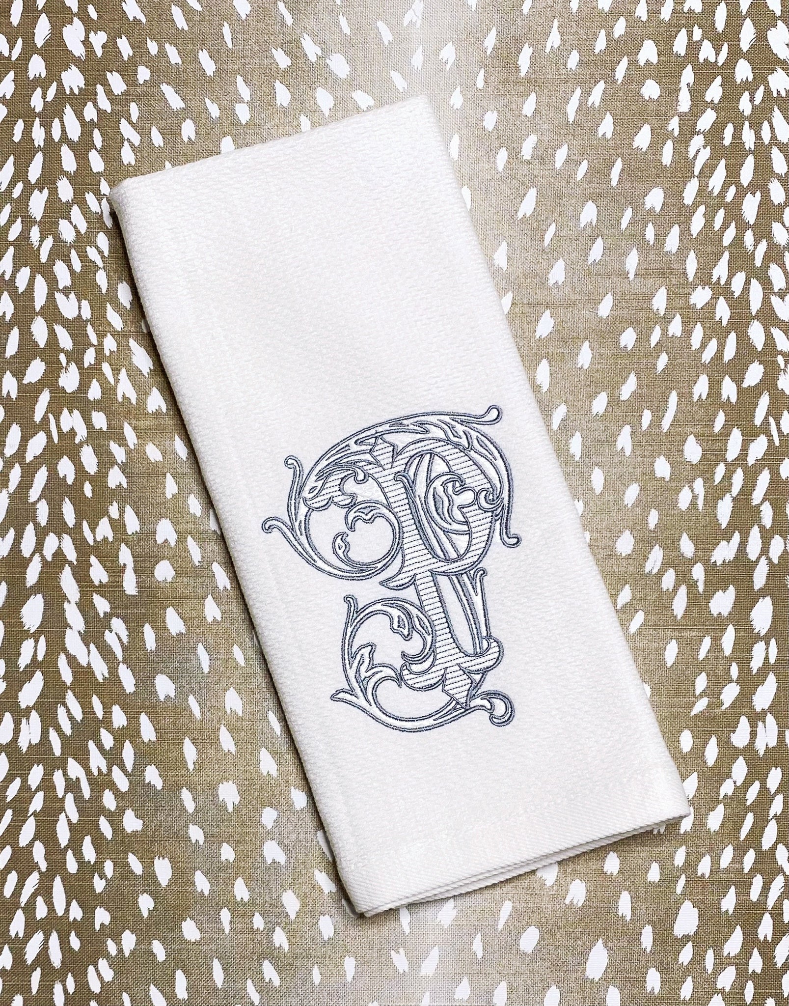 Patricia Kalevas- Smoke Vintage Vine Kitchen Towel