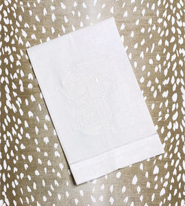 Patricia Kalevas- White Vintage Vine Linen Towel