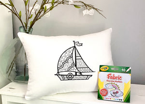 For A Cause Coloring Sailboat Pillow