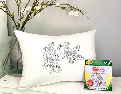 For A Cause Coloring Toucan Pillow