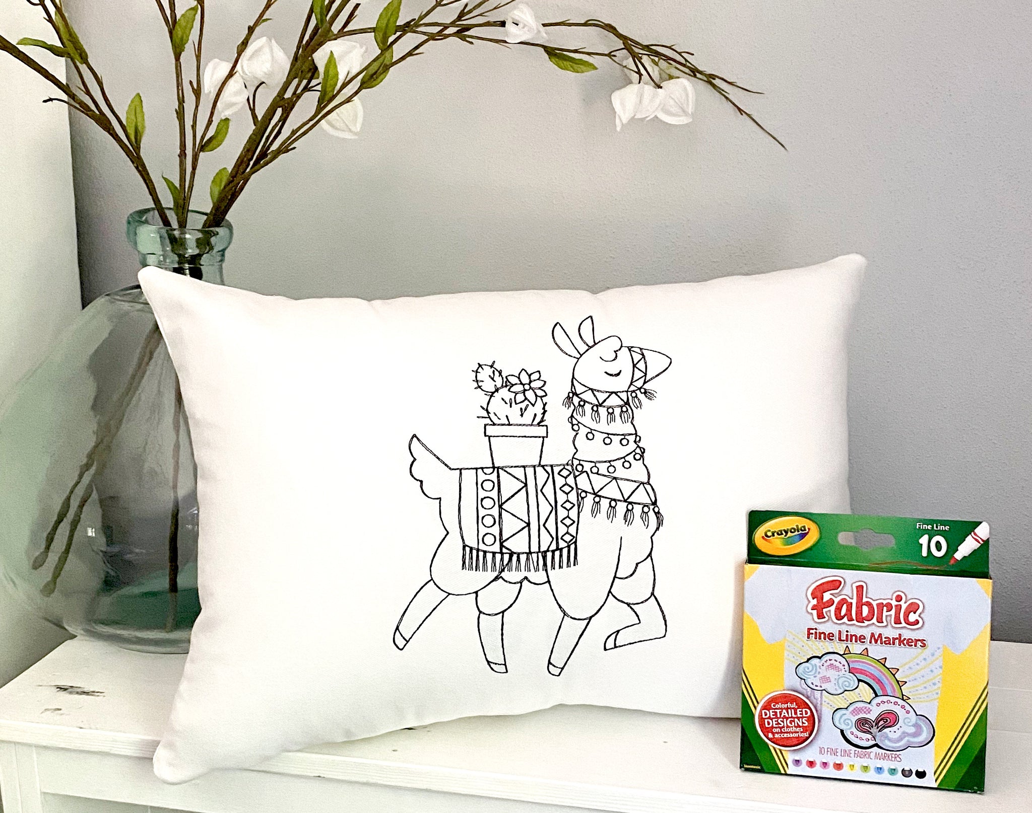 For A Cause Coloring Llama Pillow