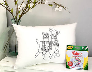 For A Cause Coloring Llama Pillow