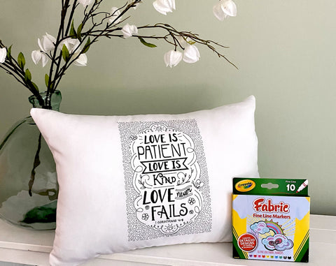 For A Cause Coloring Love is Patient Pillow