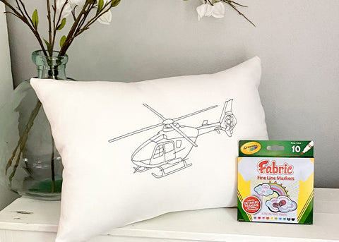 For A Cause Coloring Helicopter Pillow