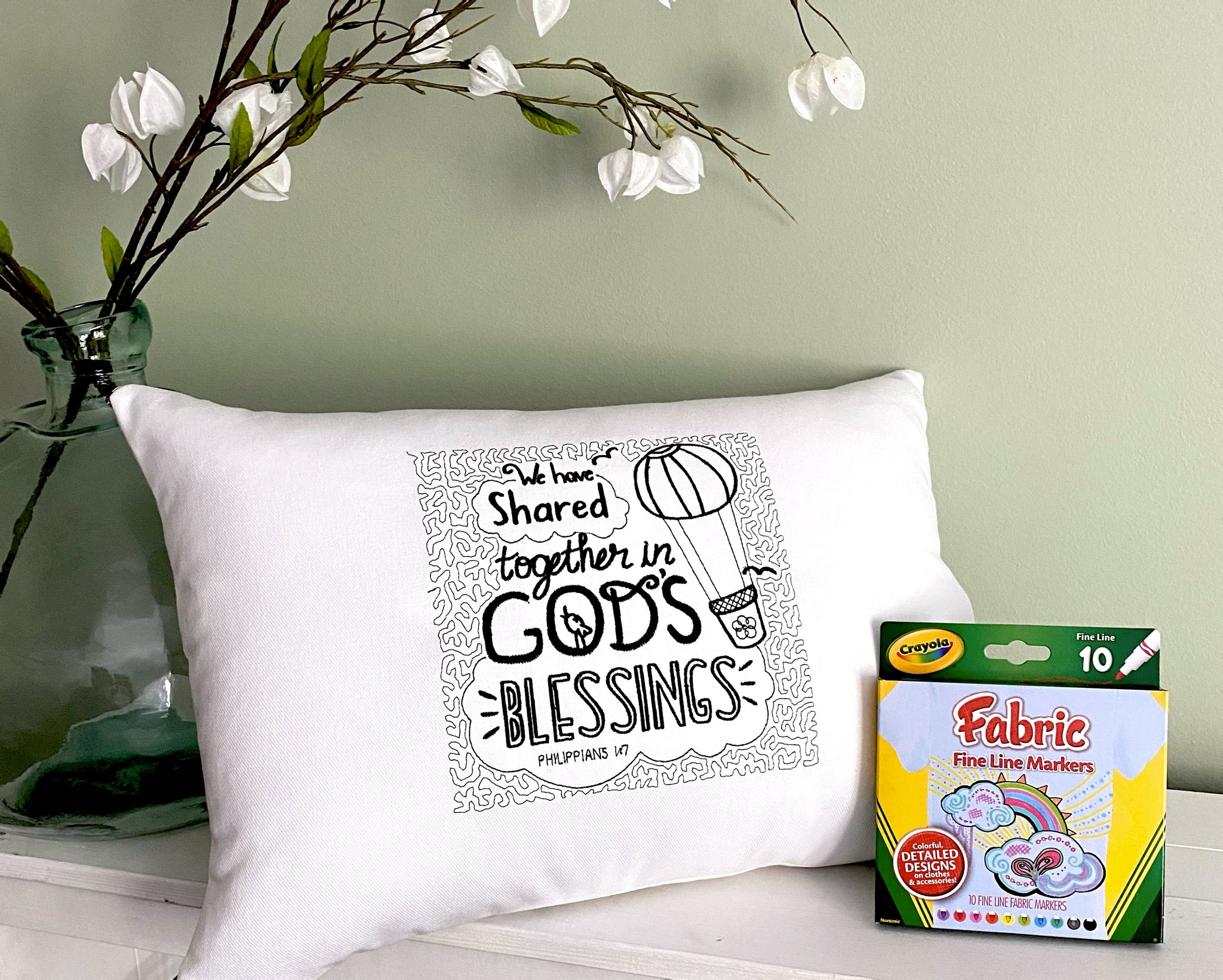 For A Cause Coloring God's Blessings Pillow