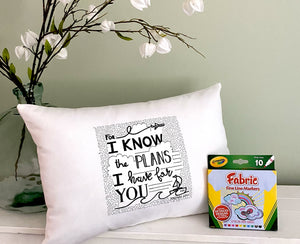 For A Cause Coloring I Know the Plans Pillow