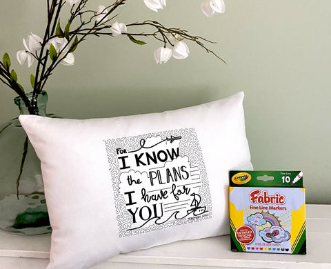 For A Cause Coloring I Know the Plans Pillow