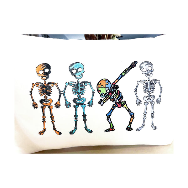 For A Cause Coloring Autism Skeleton Pillow