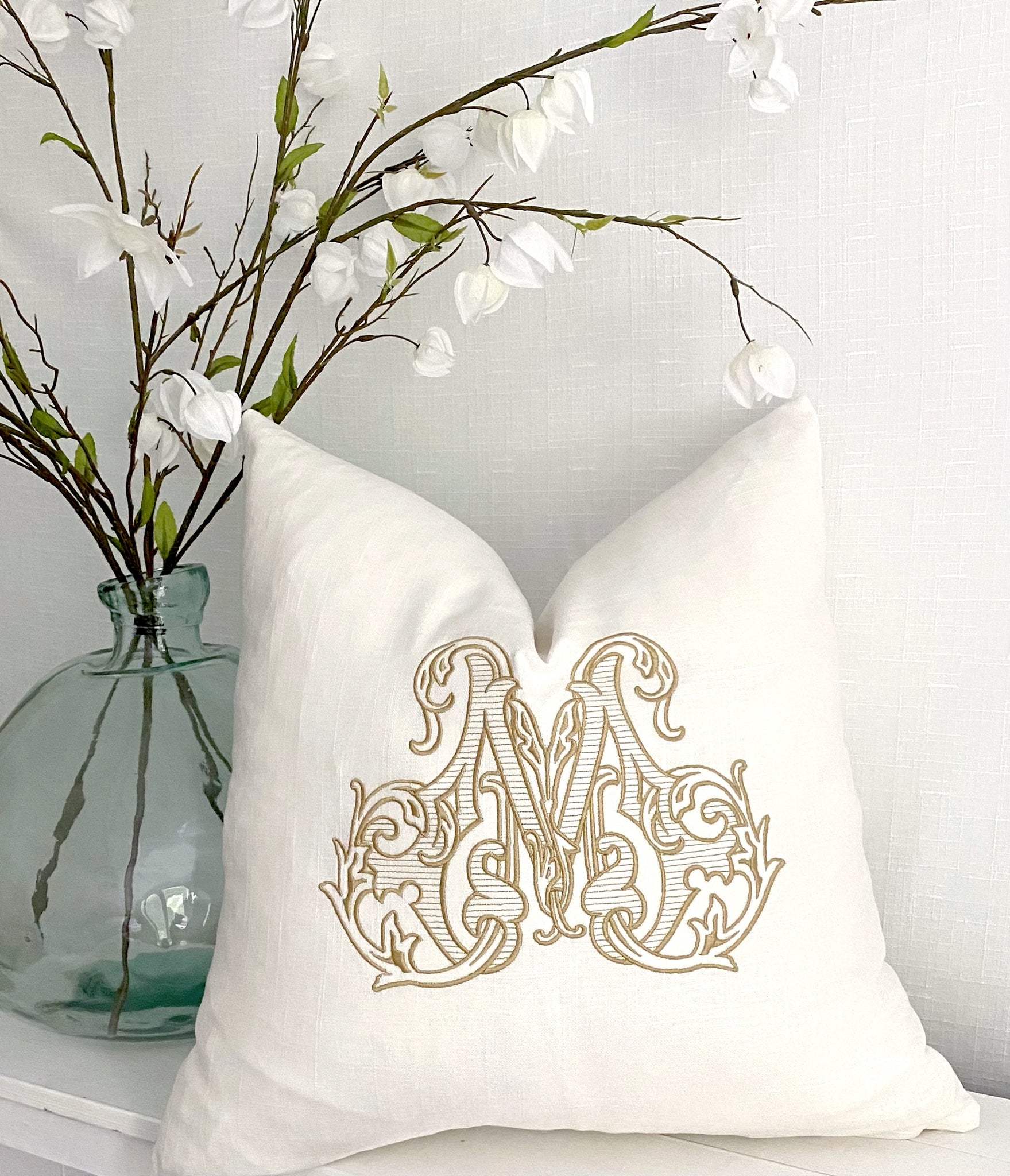 Sydney White- Embroidered Pillow