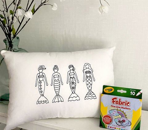 For A Cause Coloring Mermaid Pillow
