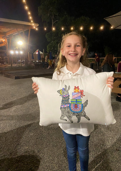 For A Cause Coloring Christmas Llama Pillow