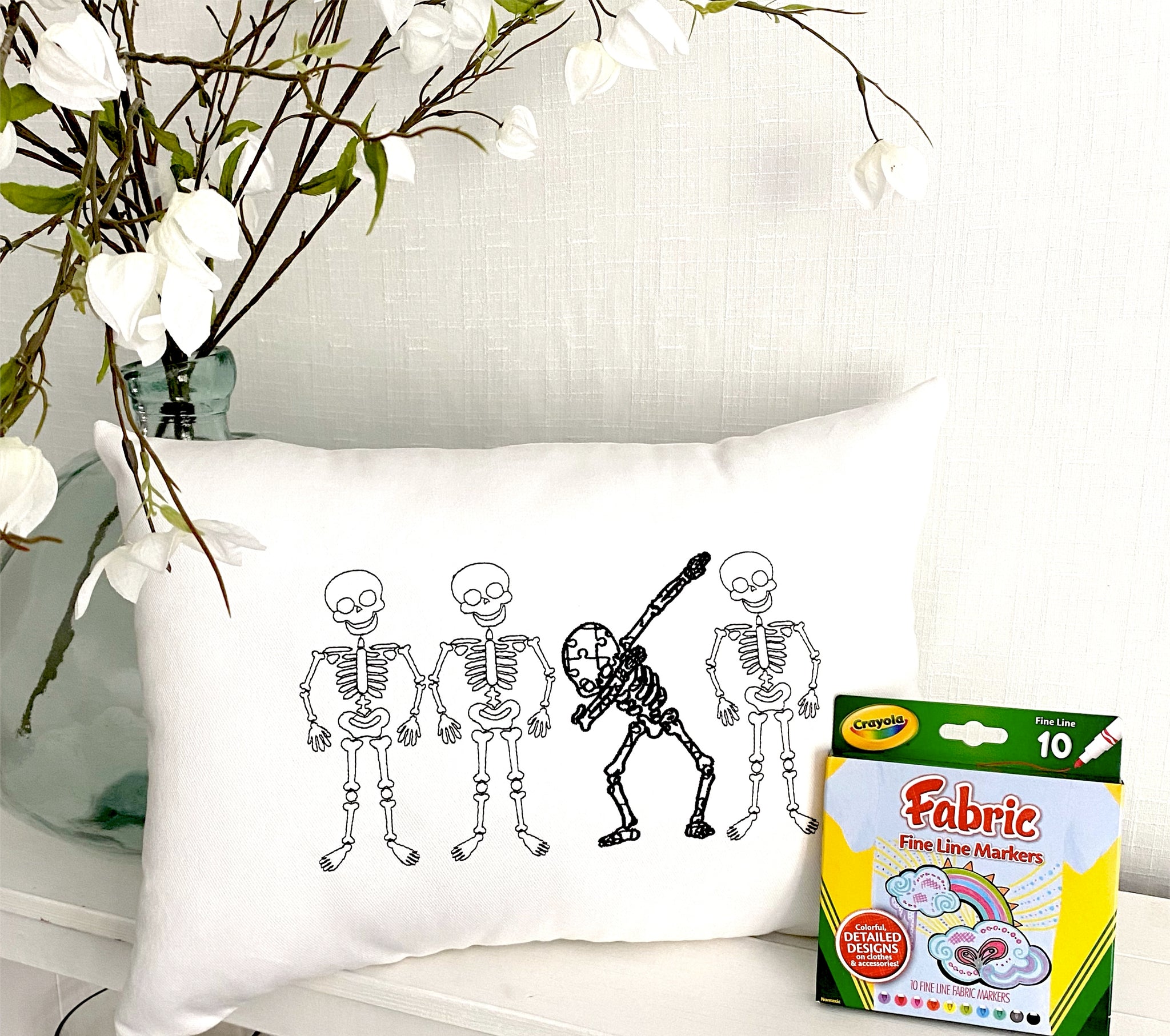 For A Cause Coloring Autism Skeleton Pillow