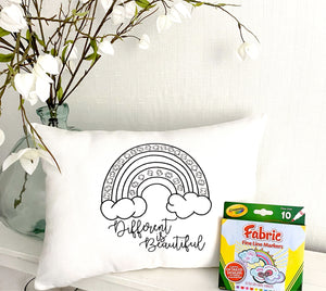 For A Cause Coloring Autism Rainbow Pillow
