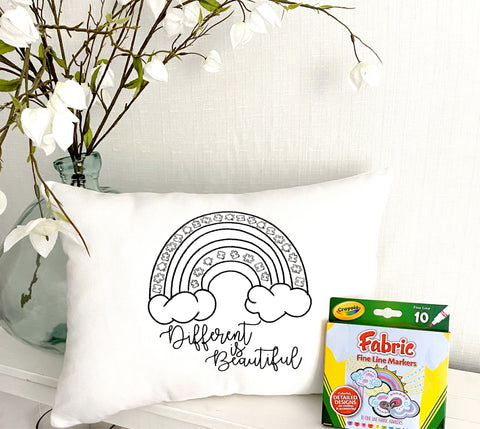 For A Cause Coloring Autism Rainbow Pillow