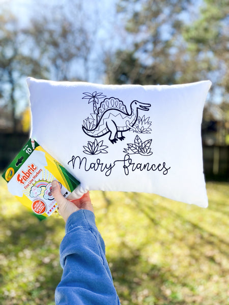 For A Cause Coloring Dinosaur Pillow