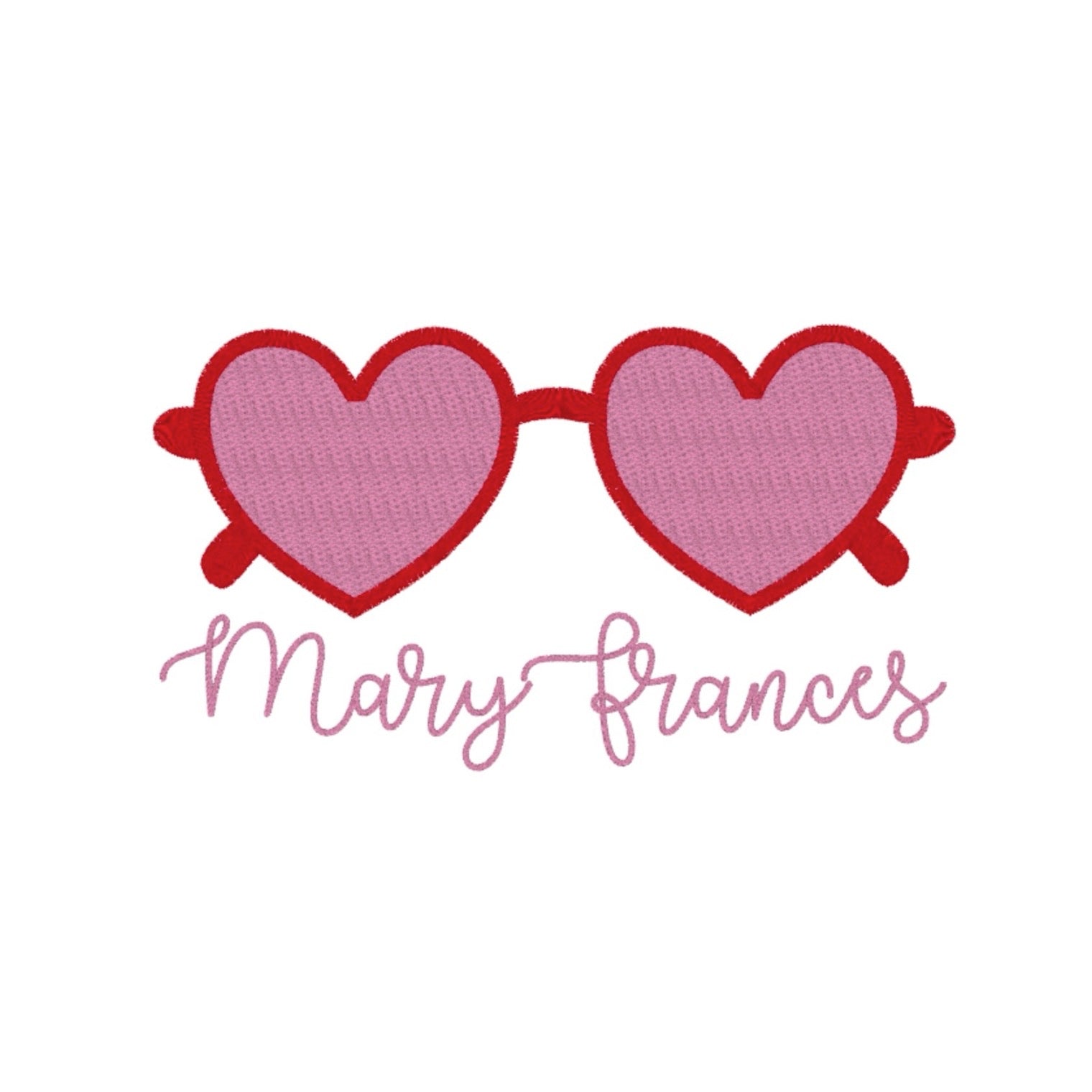 Girly Valentine Glasses- Baby Bib