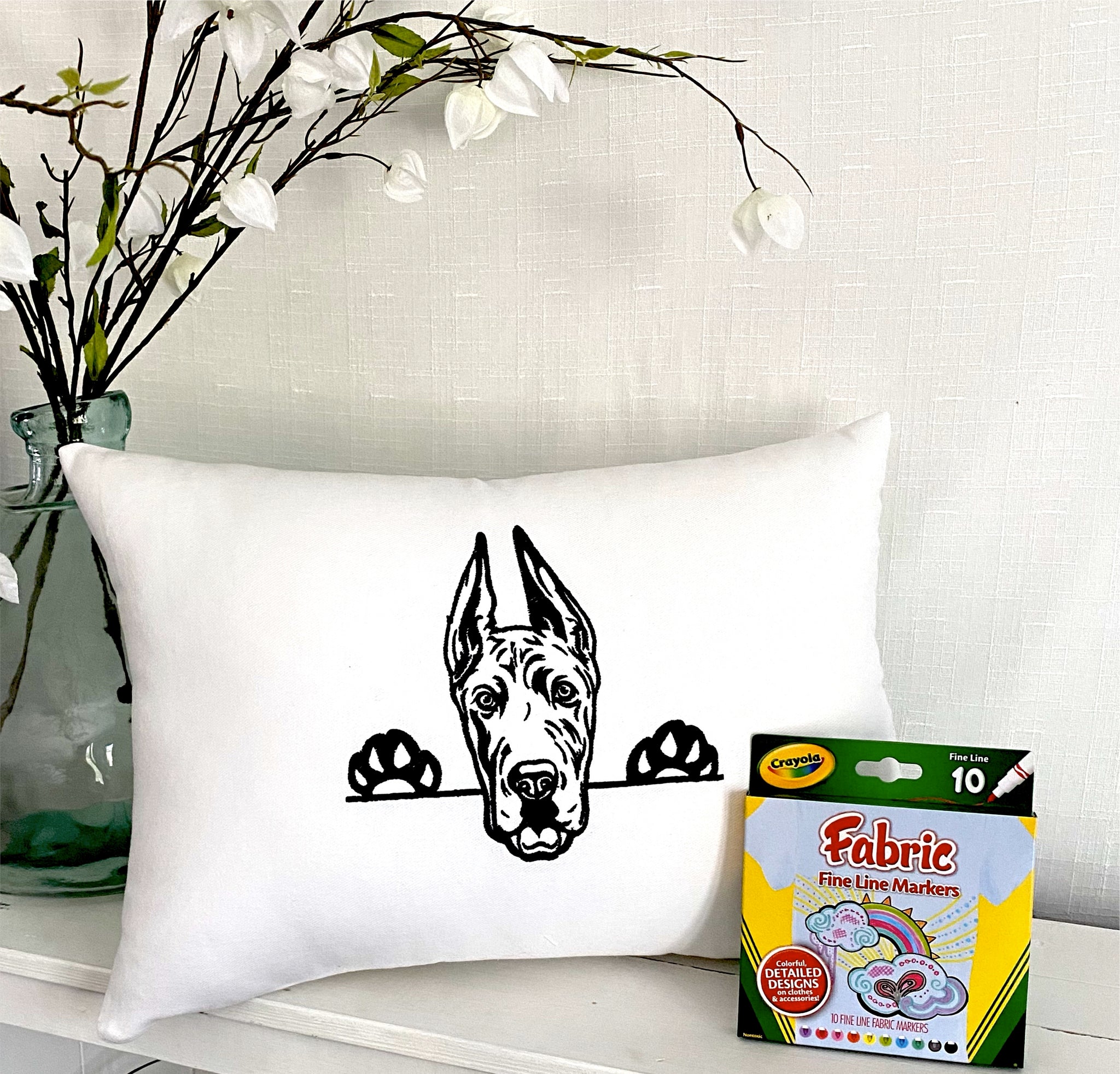 For A Cause Coloring Great Dane Pillow